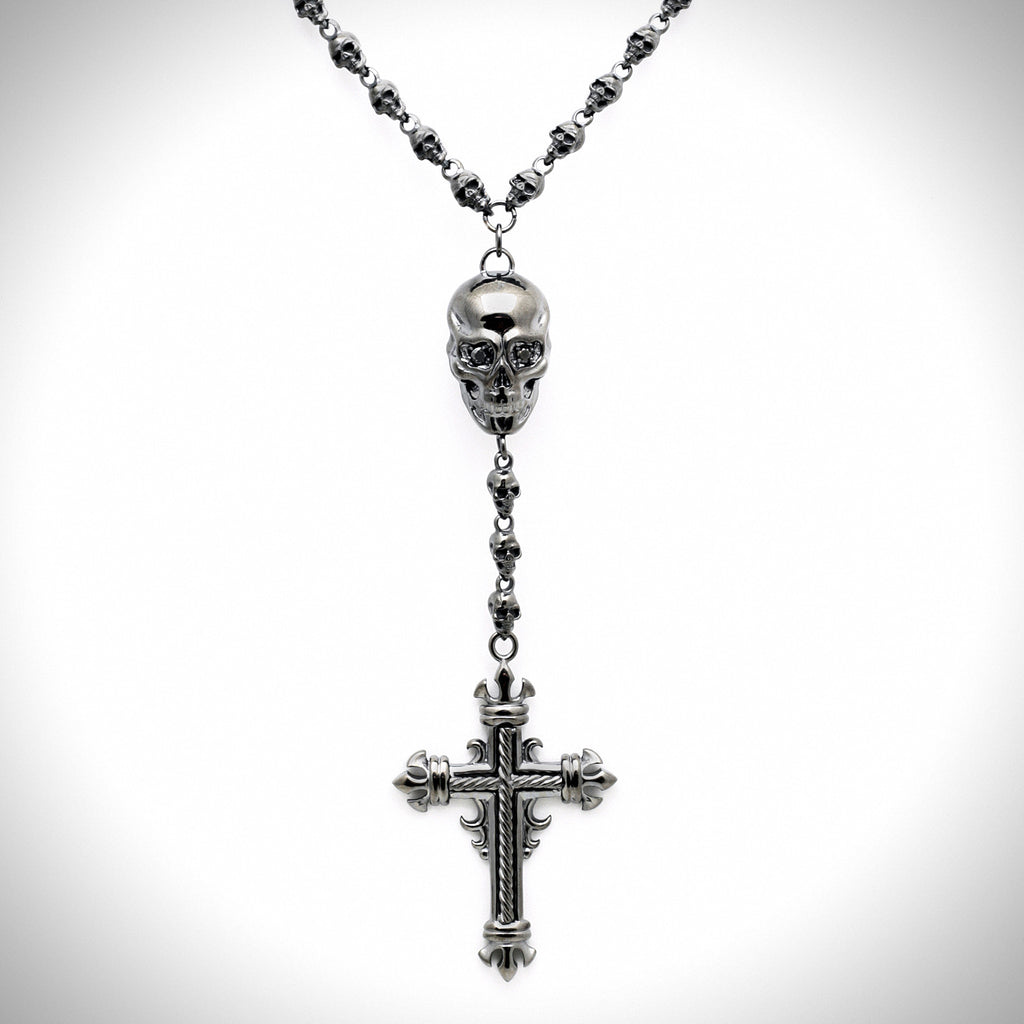 Skull & Cross Pendant with Skull Chain