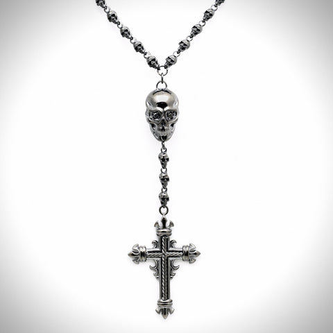 Skull & Cross Pendant with Skull Chain