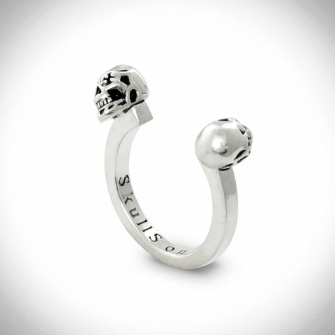 Double Headed Skull Stackable Ring